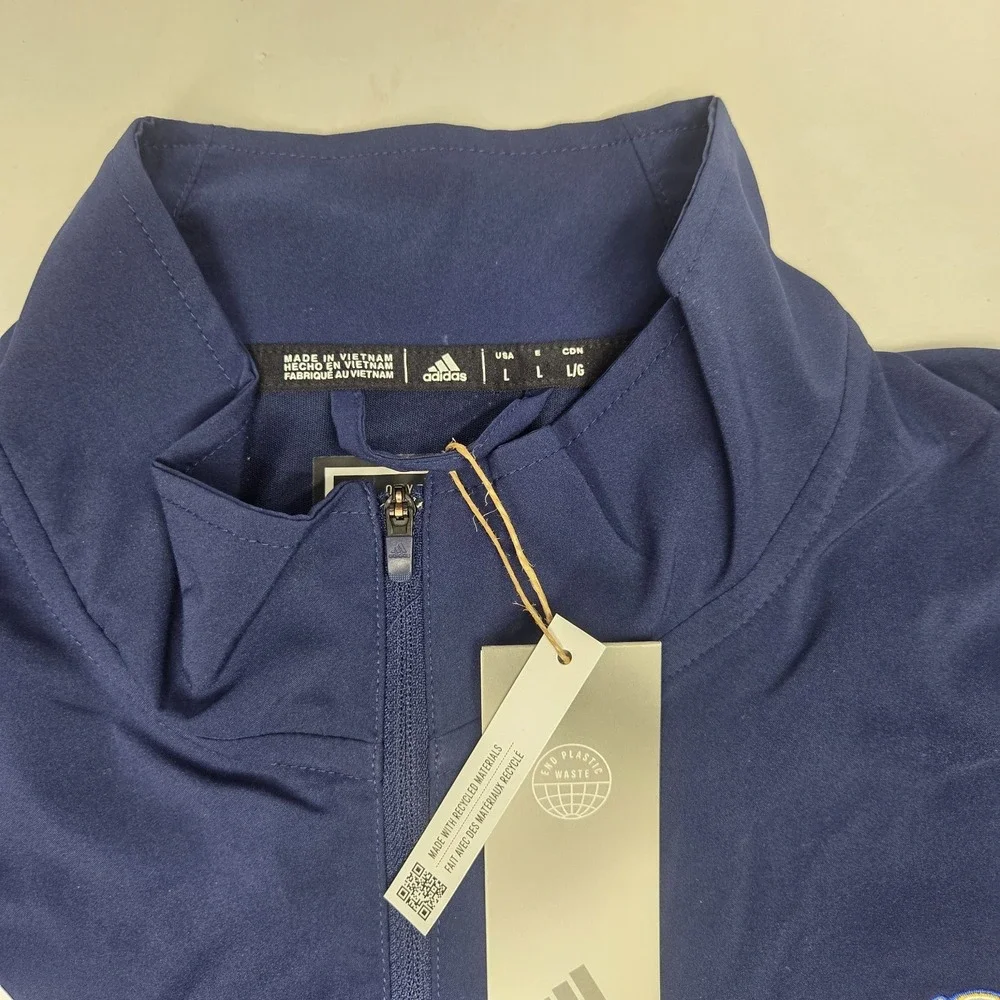 Delaware Blue Hens Adidas Stadium 1/4 Zip Men's Large SS Woven Team Navy‎ Blue